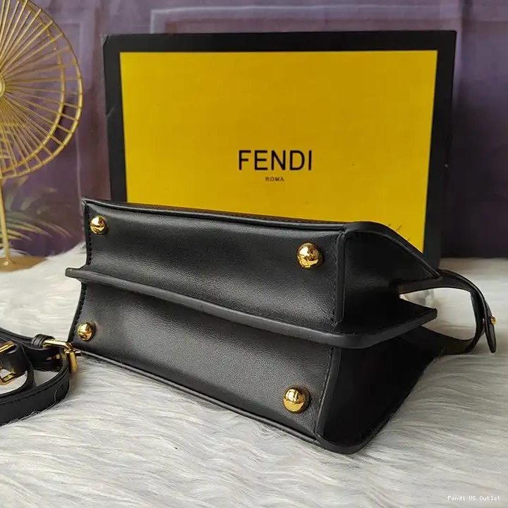 Affordable HOT Bag Fendi Peekaboo Leather ISeeU Nappa In Petite Black 0615